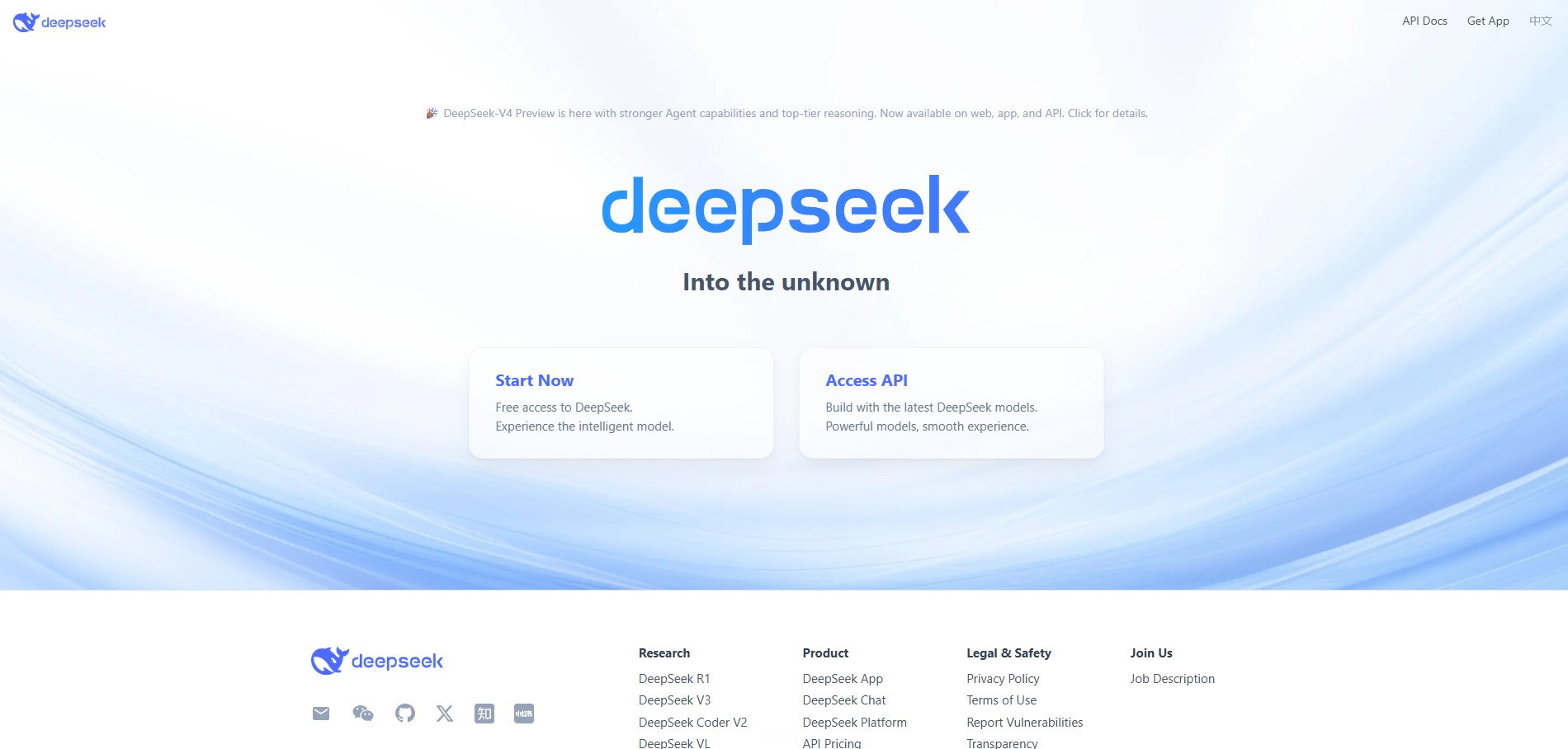 Screenshot der Weboberfläche von DeepSeek
